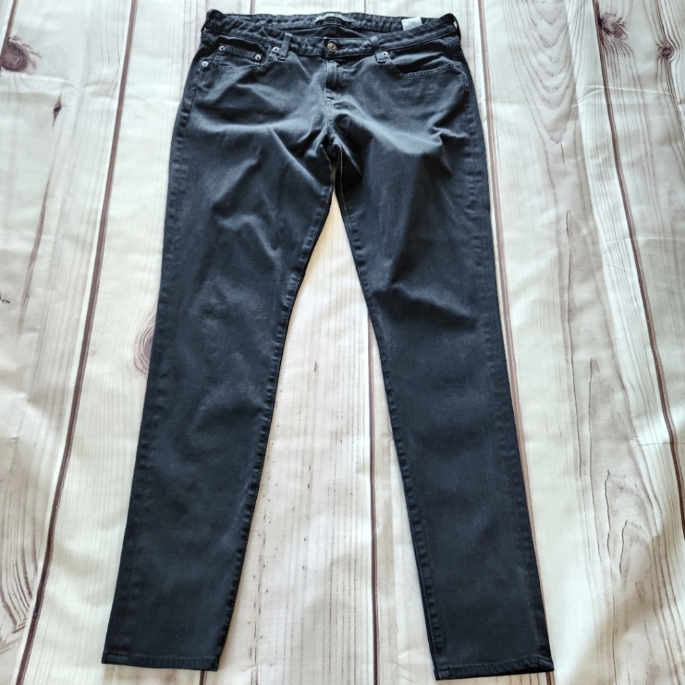 Big Star "Maddie Skinny" Black Midrise Jeans Silver Thread Y2K | Women's Size 31 - Picture 2 of 10